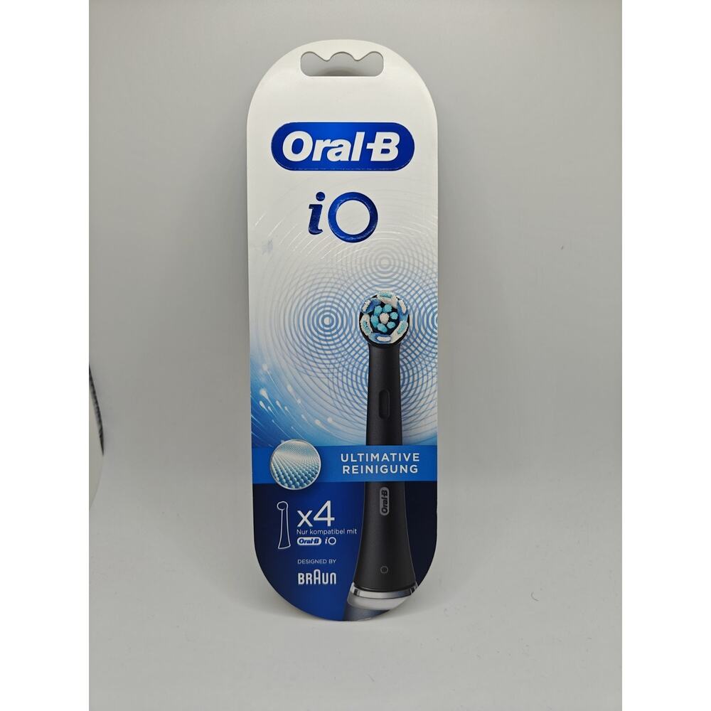 Oral-B iO Ultimate Clean Replacement Brush Head Black 4 Pack NIB